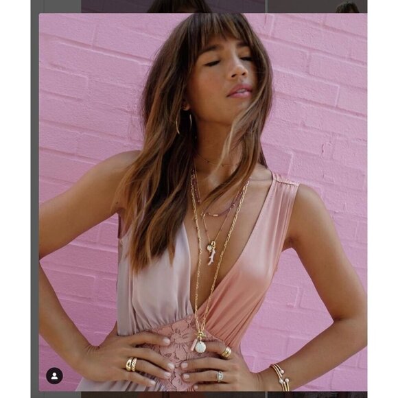 Rocky Barnes The Bright Side Dawn Slip Dress Desert Rose Womens Size Large - Picture 1 of 9